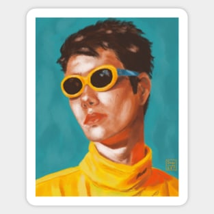 yellow sunglass boi Sticker